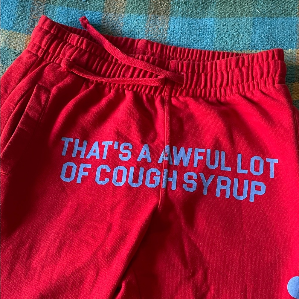 Red Kids Joggers with Graphic Print
